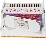 OM Mini Traveler Harmonium- 2¾ Octave By Kaayna Musicals-Portable, Baja, 4 Stops (2 Drone), Two Set Reed- Bass/Male, White Colour, Gig Bag, Tuning: 440 Hz, For Yoga, Bhajan, Kirtan, Mantra, Vocal - Image 10
