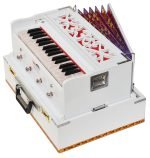 OM Mini Traveler Harmonium- 2¾ Octave By Kaayna Musicals-Portable, Baja, 4 Stops (2 Drone), Two Set Reed- Bass/Male, White Colour, Gig Bag, Tuning: 440 Hz, For Yoga, Bhajan, Kirtan, Mantra, Vocal - Image 16