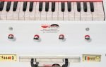OM Mini Traveler Harmonium- 2¾ Octave By Kaayna Musicals-Portable, Baja, 4 Stops (2 Drone), Two Set Reed- Bass/Male, White Colour, Gig Bag, Tuning: 440 Hz, For Yoga, Bhajan, Kirtan, Mantra, Vocal - Image 5