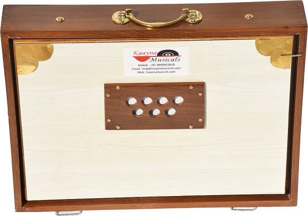 Shruti Box Teak Wood Size (16″ X 12″ X 3″) Inches – 440 Hz, Gig Bag, White Multi Colour, Printed Bellow – C To C Lower Tone Reeds, Surpeti, Yoga, Bhajan, Kirtan, Mantra, Raga, Drone, Chant, Vocal - Image 16