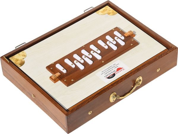 Shruti Box Teak Wood Size (16″ X 12″ X 3″) Inches – 440 Hz, Gig Bag, White Multi Colour, Printed Bellow – C To C Lower Tone Reeds, Surpeti, Yoga, Bhajan, Kirtan, Mantra, Raga, Drone, Chant, Vocal - Image 18