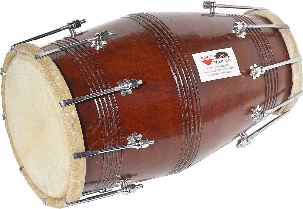 buy-dholak-drum-online-1 Best Quality Dholak Drum, Bolt Tuned, Hand Made, Sheesham Wood, Natural Colour, Carry Bag, Tuning Key, Great Sound, For Bhajan, Kirtan, Marriage, Ladies Sangeet, Dance & Music - Image 1