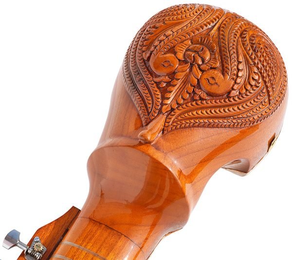 Esraj With Bow-Best Pro Quality, Gear Tuning, 4 Main String, 15 Sympathetic String, Fiber Case, Tun Wood, Beautiful Craft Work, Natural Wood Colour, With Extra String & Rosin For Bhajan, Kirtan, Raaga - Image 18