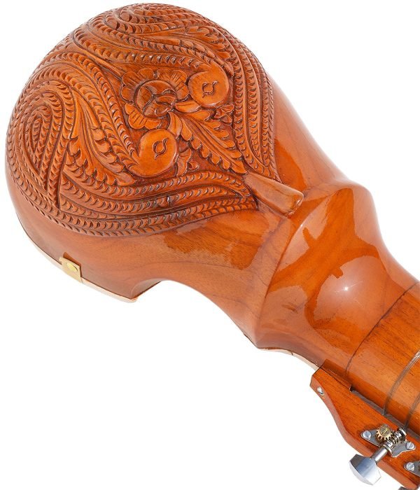 Esraj With Bow-Best Pro Quality, Gear Tuning, 4 Main String, 15 Sympathetic String, Fiber Case, Tun Wood, Beautiful Craft Work, Natural Wood Colour, With Extra String & Rosin For Bhajan, Kirtan, Raaga - Image 19
