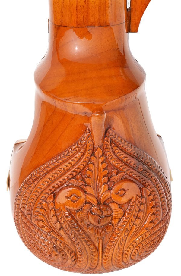 Esraj With Bow-Best Pro Quality, Gear Tuning, 4 Main String, 15 Sympathetic String, Fiber Case, Tun Wood, Beautiful Craft Work, Natural Wood Colour, With Extra String & Rosin For Bhajan, Kirtan, Raaga - Image 20