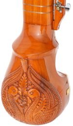 Esraj With Bow-Best Pro Quality, Gear Tuning, 4 Main String, 15 Sympathetic String, Fiber Case, Tun Wood, Beautiful Craft Work, Natural Wood Colour, With Extra String & Rosin For Bhajan, Kirtan, Raaga - Image 22