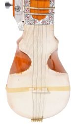 Esraj With Bow-Best Pro Quality, Gear Tuning, 4 Main String, 15 Sympathetic String, Fiber Case, Tun Wood, Beautiful Craft Work, Natural Wood Colour, With Extra String & Rosin For Bhajan, Kirtan, Raaga - Image 23