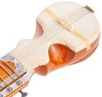 Esraj With Bow-Best Pro Quality, Gear Tuning, 4 Main String, 15 Sympathetic String, Fiber Case, Tun Wood, Beautiful Craft Work, Natural Wood Colour, With Extra String & Rosin For Bhajan, Kirtan, Raaga - Image 4