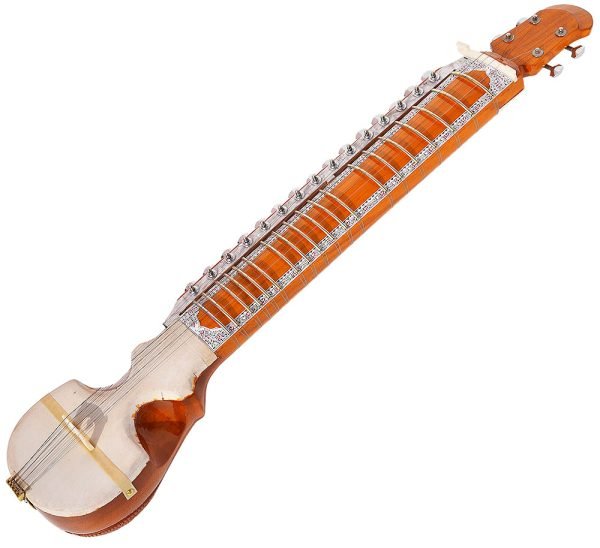 Esraj With Bow-Best Pro Quality, Gear Tuning, 4 Main String, 15 Sympathetic String, Fiber Case, Tun Wood, Beautiful Craft Work, Natural Wood Colour, With Extra String & Rosin For Bhajan, Kirtan, Raaga - Image 8