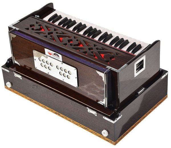 Harmonium Traveler/Portable/Folding Type By Kaayna Musicals, 9 Stops- 5 Main & 4 Drone, 3½ Octaves, Coupler, Walnut Colour, Carry Bag, Bass-Male Reed – 440 Hz, For Yoga, Bhajan, Kirtan, Vocal - Image 14