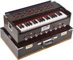 Harmonium Traveler/Portable/Folding Type By Kaayna Musicals, 9 Stops- 5 Main & 4 Drone, 3½ Octaves, Coupler, Walnut Colour, Carry Bag, Bass-Male Reed – 440 Hz, For Yoga, Bhajan, Kirtan, Vocal - Image 3
