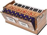 Harmonium Teak Wood Extra Height By Kaayna Musicals- 9 Stops- 5 Main- 4 Drone, 3½ Octaves, Two Set Reed- Bass/Male- 440 Hz, Coupler, Carry Bag. For Yoga, Bhajan, Kirtan, Shruti, Mantra, Chant, Vocal - Image 2