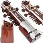 Sarangi-Hand Made Indian Tun Wood-With Playing Bow, Gig Bag & Wooden Tuning Key, Solid Wood Tuning Pegs for Long life, Comes with Extra String & Rosen, Natural Wood Finish. Best For Beginner
