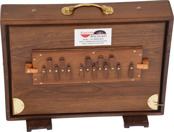 Shruti Box Teak Wood Size (16″ X 12″ X 3″) Inches- 440 Hz, Gig Bag, Natural Color, Key- C To C (Lower Tone), Surpeti, Yoga, Bhajan, Kirtan, Mantra, Drone, Vocal - Image 4