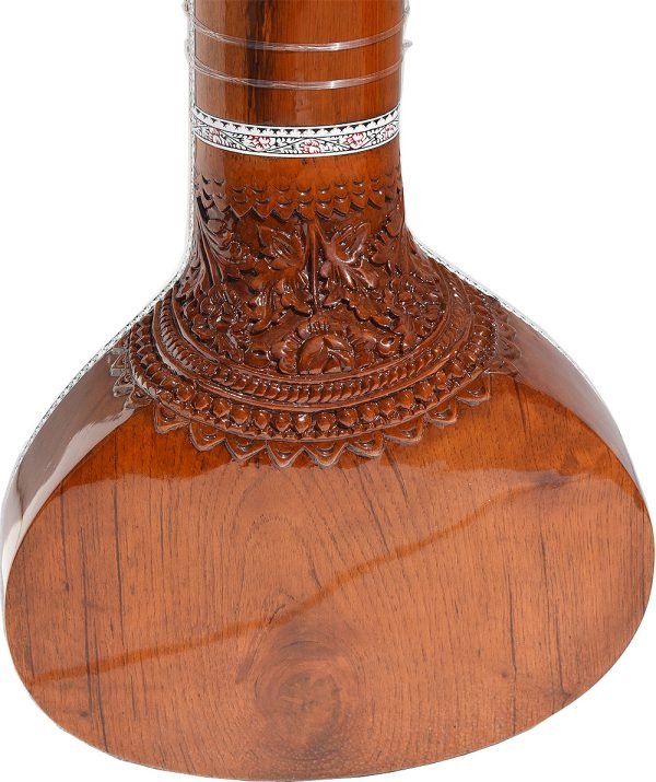 Sitar- Ravi Shankar Style With Fiber Hard Case- Studio Sitar- Semi Pro- 7 Main String, 12 to 13 Sympathetic Strings, Tun Wood, Traveler Model, Extra Strings, Few Mizrabs, With Pick-Up - Image 2