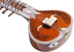 Sitar- Ravi Shankar Style With Fiber Hard Case- Studio Sitar- Semi Pro- 7 Main String, 12 to 13 Sympathetic Strings, Tun Wood, Traveler Model, Extra Strings, Few Mizrabs, With Pick-Up - Image 4