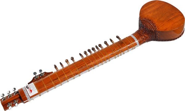Sitar- Ravi Shankar Style With A Carry Bag- Studio Sitar- Semi Pro- 7 Main String, 13 Sympathetic Strings, Tun Wood, Traveler Model, Extra Strings, Few Mizrabs, With Pick-Up – Volume & Tone Control - Image 13