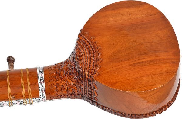 Sitar- Ravi Shankar Style With A Carry Bag- Studio Sitar- Semi Pro- 7 Main String, 13 Sympathetic Strings, Tun Wood, Traveler Model, Extra Strings, Few Mizrabs, With Pick-Up – Volume & Tone Control - Image 16