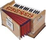 OM Harmonium Mini Magic By Kaayna Musicals, 4 Stop- 2 Main & 2 Drone, 2¾ Octave, Teak Colour, Gig Bag , Bass/Male- 440 Hz, For Yoga, Bhajan, Kirtan, Shruti, Mantra, Meditation, Chant, Vocal - Image 2