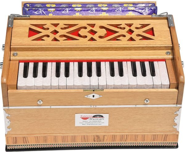 Harmonium Mini Magic By Kaayna Musicals, No Stop- 2¾ Octaves, Teak Colour, Gig Bag, Bass/Male- 440 Hz, For Yoga, Bhajan, Kirtan, Shruti, Mantra, Meditation, Chant, Vocal - Image 4
