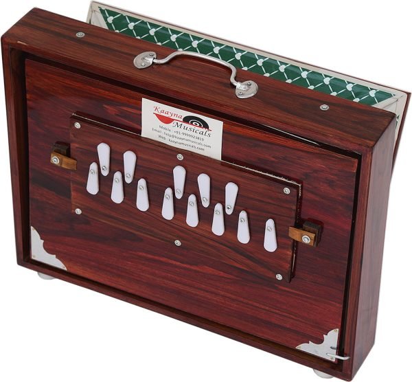 Shruti Box Total Wood- Eco Model- Size (16″ X 12″ X 3″) Inches – 440 Hz, Gig Bag, Cherry Colour Finish– C To C Lower Tone Reeds, Surpeti, Yoga, Bhajan, Kirtan, Mantra, Raga, Drone, Chant, Vocal - Image 6