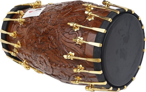 Dholak Drum, Bolt Tuned, Designer Hand Made, Sheesham Wood, Special Skin, Natural Wood Colour, Gig Bag, Tuning Key, Nice Sound, For Bhajan Keertan, Mantra, Ladies Sangeet, Dance & Music - Image 4