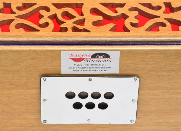 OM Harmonium By Kaayna Musicals, Melamyne Matte Finish- 4 Stop- 2 Main & 2 Drone, 2¾ Octave, Teak Colour, Gig Bag , Bass/Male- 440 Hz, For Yoga, Bhajan, Kirtan, Shruti, Mantra, Meditation, Chant, Vocal - Image 11