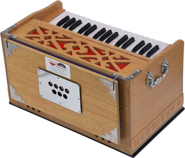 Harmonium By Kaayna Musicals, Melamyne Matte Finish- 4 Stop- 2 Main & 2 Drone, 2¾ Octave, Teak Colour, Gig Bag , Bass/Male- 440 Hz, For Yoga, Bhajan, Kirtan, Shruti, Mantra, Meditation, Chant, Vocal - Image 6