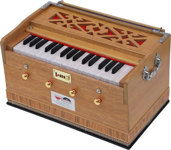 Harmonium By Kaayna Musicals, Melamyne Matte Finish- 4 Stop- 2 Main & 2 Drone, 2¾ Octave, Teak Colour, Gig Bag , Bass/Male- 440 Hz, For Yoga, Bhajan, Kirtan, Shruti, Mantra, Meditation, Chant, Vocal - Image 10