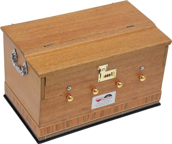 Harmonium By Kaayna Musicals, Melamyne Matte Finish- 4 Stop- 2 Main & 2 Drone, 2¾ Octave, Teak Colour, Gig Bag , Bass/Male- 440 Hz, For Yoga, Bhajan, Kirtan, Shruti, Mantra, Meditation, Chant, Vocal - Image 14
