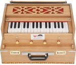 Mini Traveler Harmonium Melamyne Matte Finish By Kaayna Musicals- 4 Stop- 2 Main & 2 Drone, 2¾ Octaves, Teak Colour, Gig Bag , Bass/Male- 440 Hz, For Yoga, Bhajan, Kirtan, Shruti, Mantra, Meditation, Chant, Vocal - Image 7