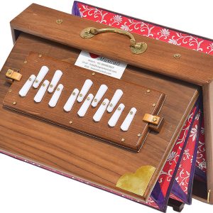 Shruti Box Teak Wood Size (15″ X 10″ X 3″) Inches – Tuned : 440 Hz, Gig Bag, Natural Color, Key – C To C Lower Tone Reeds, Sur Peti, Surpeti, Yoga, Bhajan, Kirtan, Mantra, Drone, Vocal