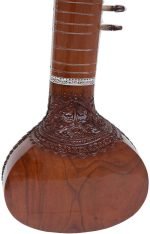 Sitar With Fiber Case-Designer Tun Wood- Vilayat Khan Style- 6 Main String, 12 or 13 Sympathetic Strings, Flat Back, Traveler Model, Extra Strings, Few Mizrabs, Pick-Up Easy To Connect with Guitar Amplifier - Image 2