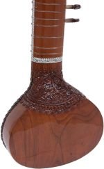 Sitar With Fiber Case-Designer Tun Wood- Vilayat Khan Style- 6 Main String, 12 or 13 Sympathetic Strings, Flat Back, Traveler Model, Extra Strings, Few Mizrabs, Pick-Up Easy To Connect with Guitar Amplifier - Image 13