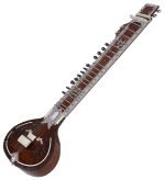 Sitar With Fiber Case-Designer Tun Wood- Vilayat Khan Style- 6 Main String, 12 or 13 Sympathetic Strings, Flat Back, Traveler Model, Extra Strings, Few Mizrabs, Pick-Up Easy To Connect with Guitar Amplifier - Image 6