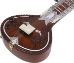 Sitar With Fiber Case-Designer Tun Wood- Vilayat Khan Style- 6 Main String, 12 or 13 Sympathetic Strings, Flat Back, Traveler Model, Extra Strings, Few Mizrabs, Pick-Up Easy To Connect with Guitar Amplifier - Image 7