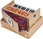 OM Mini Traveler Harmonium By Kaayna Musicals, Melamyne Matte Finish- 4 Stop- 2 Main & 2 Drone, 2¾ Octave, Teak Colour, Gig Bag , Bass/Male- 440 Hz, For Yoga, Bhajan, Kirtan, Shruti, Mantra, Meditation, Chant, Vocal - Image 12