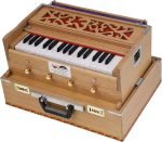 OM Mini Traveler Harmonium By Kaayna Musicals, Melamyne Matte Finish- 4 Stop- 2 Main & 2 Drone, 2¾ Octave, Teak Colour, Gig Bag , Bass/Male- 440 Hz, For Yoga, Bhajan, Kirtan, Shruti, Mantra, Meditation, Chant, Vocal - Image 7