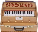 OM Mini Traveler Harmonium By Kaayna Musicals, Melamyne Matte Finish- 4 Stop- 2 Main & 2 Drone, 2¾ Octave, Teak Colour, Gig Bag , Bass/Male- 440 Hz, For Yoga, Bhajan, Kirtan, Shruti, Mantra, Meditation, Chant, Vocal - Image 8