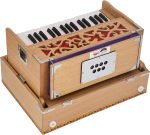 OM Mini Traveler Harmonium By Kaayna Musicals, Melamyne Matte Finish- 4 Stop- 2 Main & 2 Drone, 2¾ Octave, Teak Colour, Gig Bag , Bass/Male- 440 Hz, For Yoga, Bhajan, Kirtan, Shruti, Mantra, Meditation, Chant, Vocal - Image 10