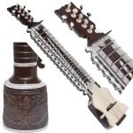 Dilruba With Fiber Hard Case, Pro Quality, Machine Head Tuning, 4 Main Strings & 15 Sympathetic Strings, Tun Wood, Beautiful Craft Work, Sweet Sound, Natural Wood Colour, Horse Hair Bow, Extra String & Rosin- Bhajan, Kirtan