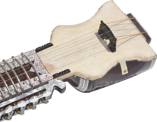Dilruba With Fiber Hard Case, Pro Quality, Machine Head Tuning, 4 Main Strings & 15 Sympathetic Strings, Tun Wood, Beautiful Craft Work, Sweet Sound, Natural Wood Colour, Horse Hair Bow, Extra String & Rosin- Bhajan, Kirtan - Image 5