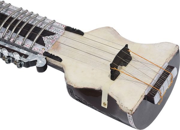 Dilruba With Fiber Hard Case, Pro Quality, Machine Head Tuning, 4 Main Strings & 15 Sympathetic Strings, Tun Wood, Beautiful Craft Work, Sweet Sound, Natural Wood Colour, Horse Hair Bow, Extra String & Rosin- Bhajan, Kirtan - Image 6