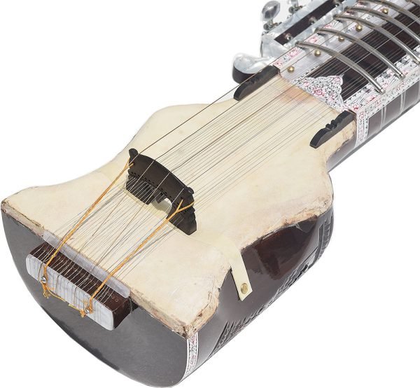 Dilruba With Fiber Hard Case, Pro Quality, Machine Head Tuning, 4 Main Strings & 15 Sympathetic Strings, Tun Wood, Beautiful Craft Work, Sweet Sound, Natural Wood Colour, Horse Hair Bow, Extra String & Rosin- Bhajan, Kirtan - Image 8