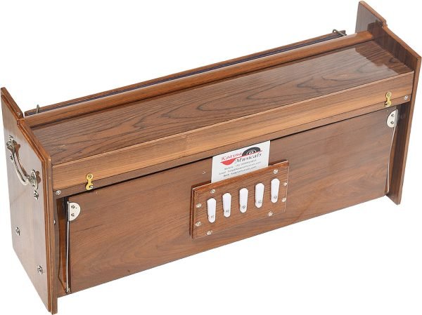 Harmonium Dulcetina With Five Drone- Teak Wood By Kaayna Musicals, Compact Size, Easy to Carry, 3½ Octaves, Natural Wood Colour, Gig Bag, Bass & Male Reed- 440 Hz, Suitable for Yoga, Bhajan, Kirtan, Shruti, Mantra, Chanting - Image 3