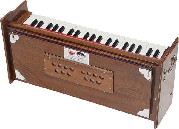 Harmonium Dulcetina With Five Drone- Teak Wood By Kaayna Musicals, Compact Size, Easy to Carry, 3½ Octaves, Natural Wood Colour, Gig Bag, Bass & Male Reed- 440 Hz, Suitable for Yoga, Bhajan, Kirtan, Shruti, Mantra, Chanting - Image 14