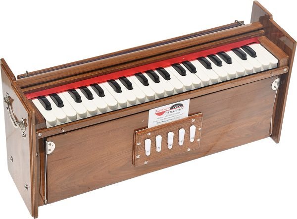 Harmonium Dulcetina With Five Drone- Teak Wood By Kaayna Musicals, Compact Size, Easy to Carry, 3½ Octaves, Natural Wood Colour, Gig Bag, Bass & Male Reed- 440 Hz, Suitable for Yoga, Bhajan, Kirtan, Shruti, Mantra, Chanting - Image 4