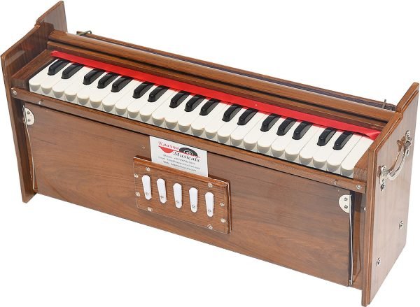 Harmonium Dulcetina With Five Drone- Teak Wood By Kaayna Musicals, Compact Size, Easy to Carry, 3½ Octaves, Natural Wood Colour, Gig Bag, Bass & Male Reed- 440 Hz, Suitable for Yoga, Bhajan, Kirtan, Shruti, Mantra, Chanting - Image 5