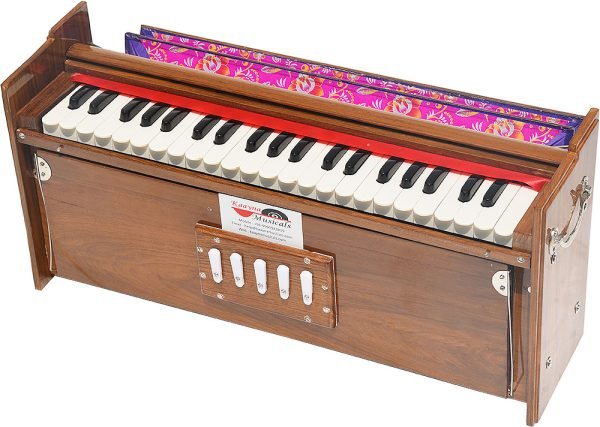 Harmonium Dulcetina With Five Drone- Teak Wood By Kaayna Musicals, Compact Size, Easy to Carry, 3½ Octaves, Natural Wood Colour, Gig Bag, Bass & Male Reed- 440 Hz, Suitable for Yoga, Bhajan, Kirtan, Shruti, Mantra, Chanting - Image 7