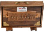 Shruti Box Teak Wood Size (15″ X 10″ X 3″) Inches – Tuned : 440 Hz, Gig Bag, Natural Color, Key – C To C Lower Tone Reeds, Sur Peti, Surpeti, Yoga, Bhajan, Kirtan, Mantra, Drone, Vocal - Image 4